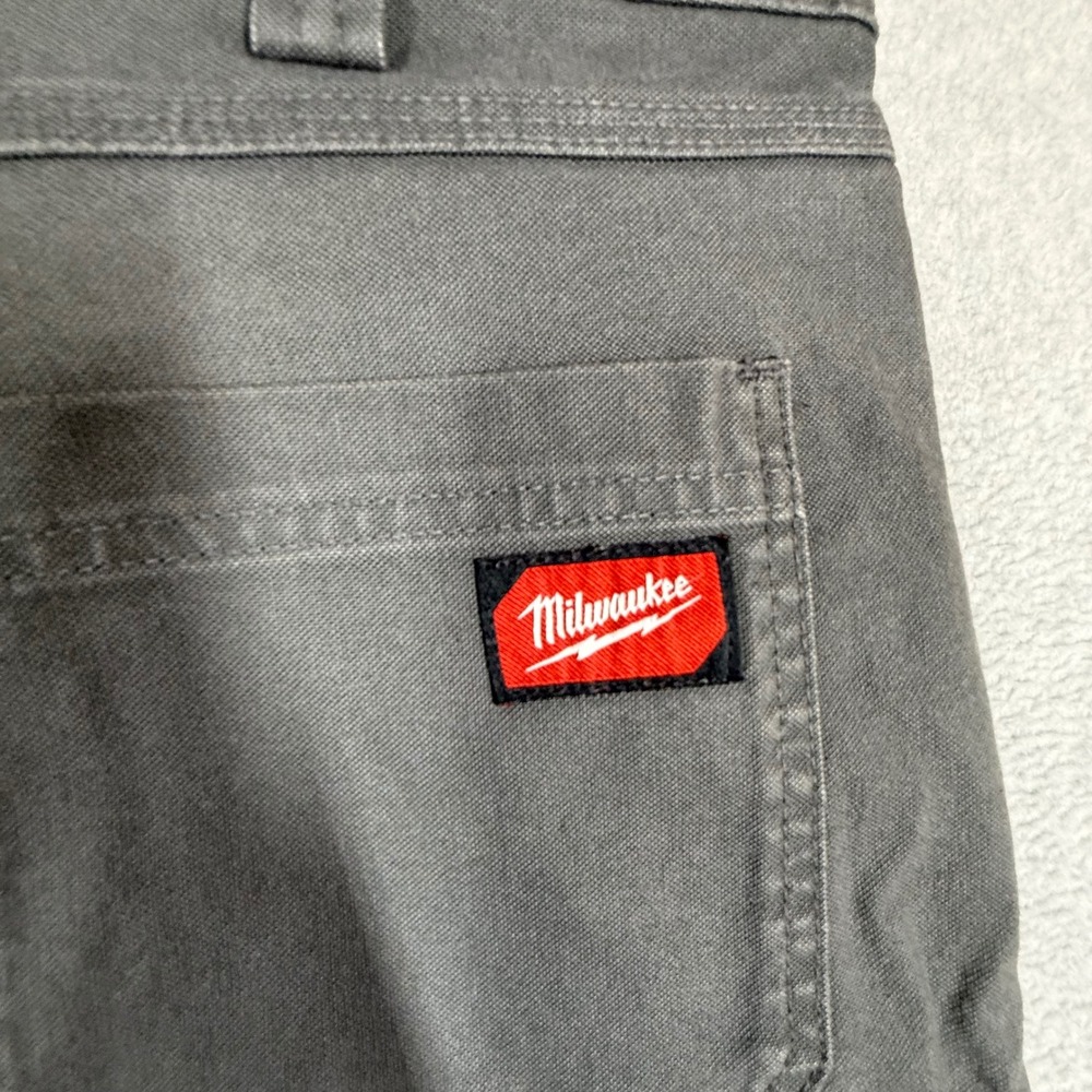 Milwaukee M650 Work Pants Mens 34x30 Gray Utility Carpenter Canvas Trousers - Picture 7 of 15